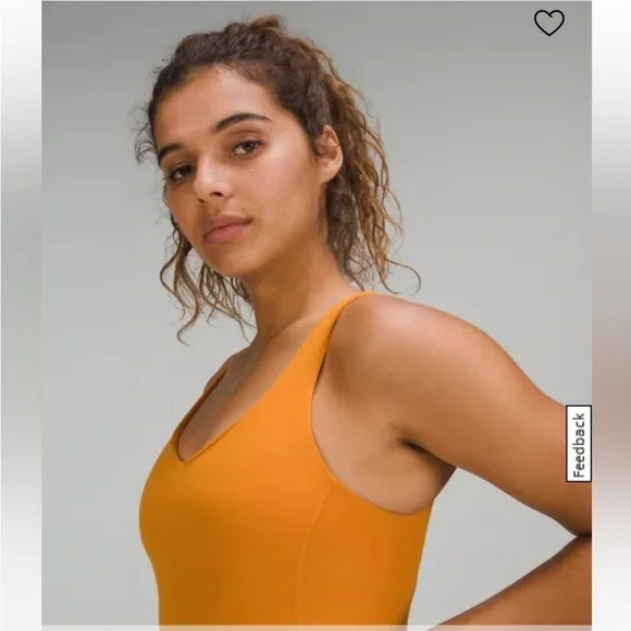 **SOLD**NWT Lululemon Align Bodysuit in Autumn Orange 8” inseam Sz. 6 B/C cup - Picture 3 of 3